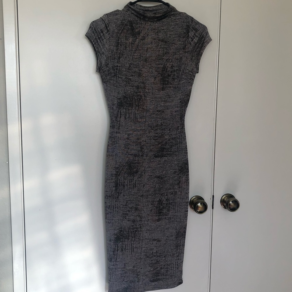 Fashion nova grey textured midi dress